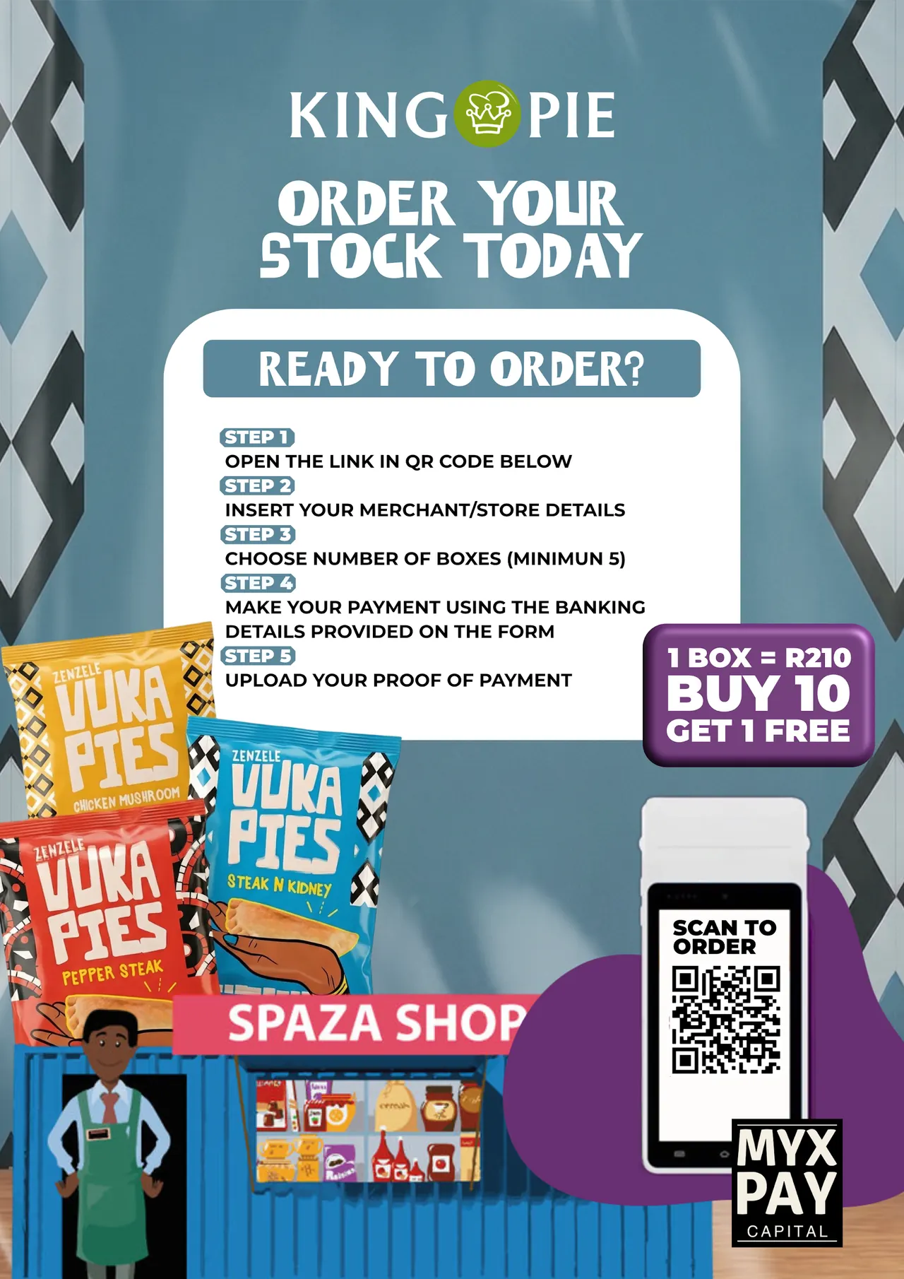 King Pie Stockist Order Poster